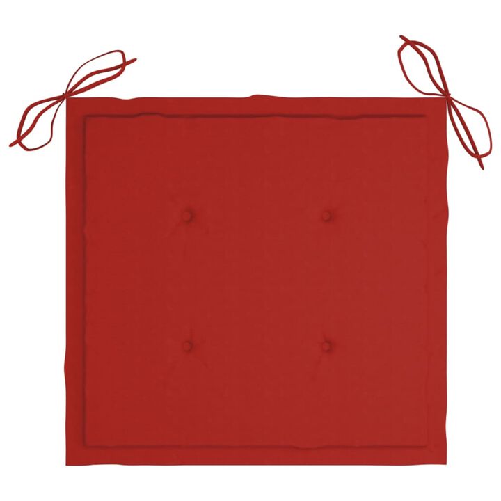 vidaXL Garden Chair Cushions 6 pcs Red 19.7"x19.7"x1.6" Fabric