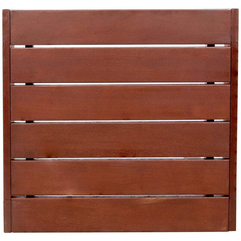 Sunnydaze 23.5 in Meranti Wood with Mahogany Finish Square Patio Side Table