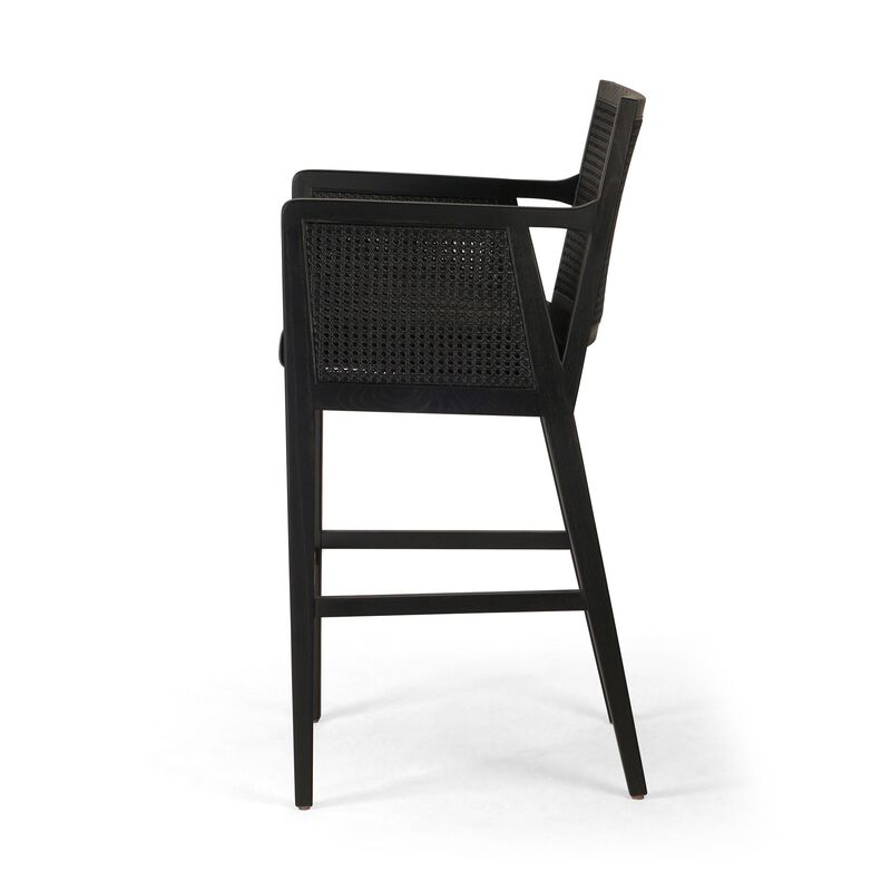 Antonia Cane Arm Counter Stool in Ebony