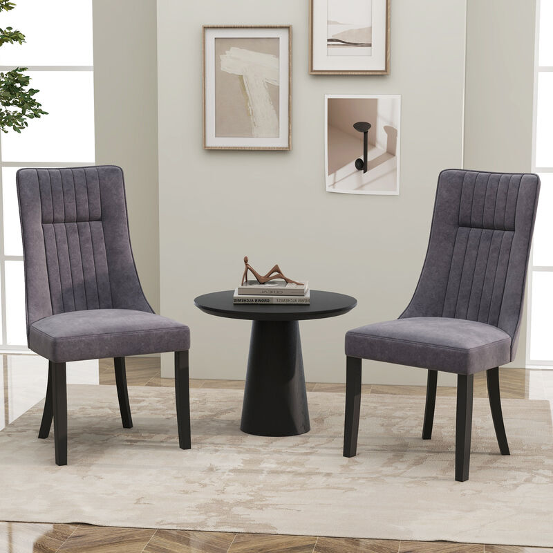 Tufted Dining Chairs Set of 2 Upholstered Kitchen Side Chairs with High Backrest