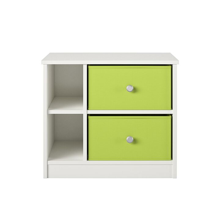 Ameriwood Home Mya Park Nightstand with 2 Fabric Bins
