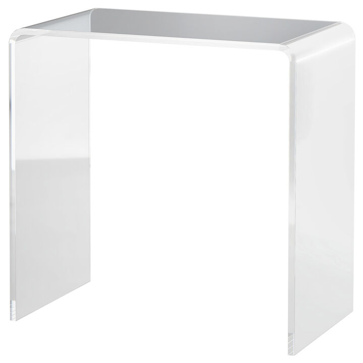 HOMCOM 21" Long Rectangle All Acrylic 15mm Thick Waterfall Coffee Table, Clear