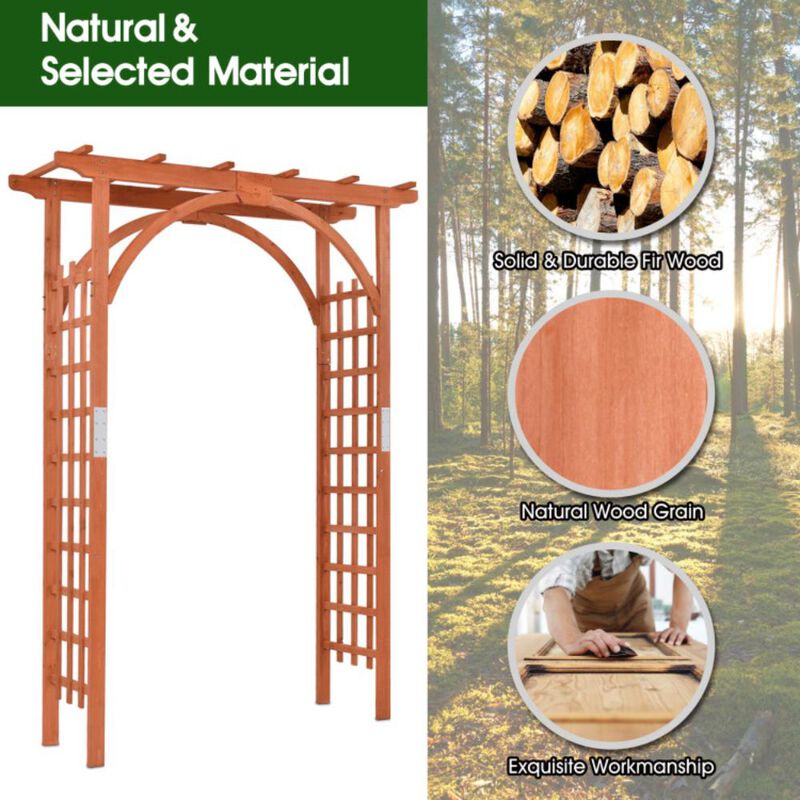 Hivvago Garden Archway Arch Lattice Trellis Pergola for Climbing Plants and Outdoor Wedding Bridal Decor