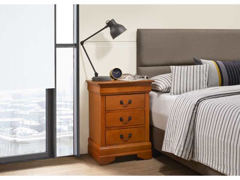 Louis Philippe 3-Drawer Nightstand (29 in. H x 16 in. W x 21 in. D)