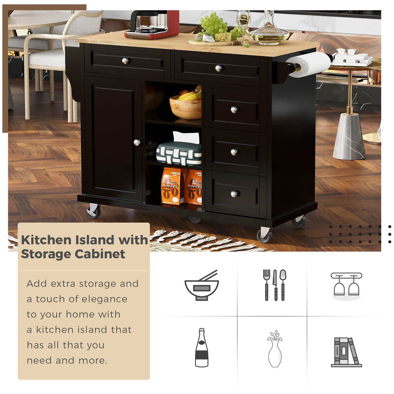 Merax Rolling Mobile Kitchen Island