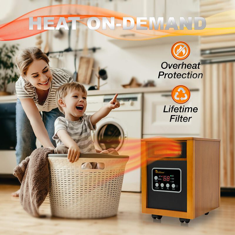 Dr Heater USADr Infrared Heater Portable Space Heater, 1500-Watt, Cherry