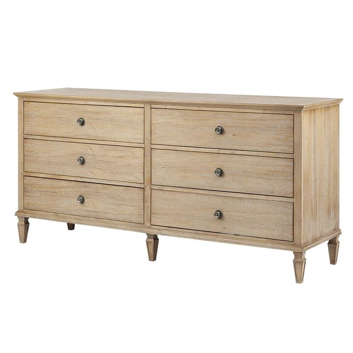 Starlight Canyon Home Brown Bedroom Storage Dresser with 6 Spacious Drawers for Clothes and More