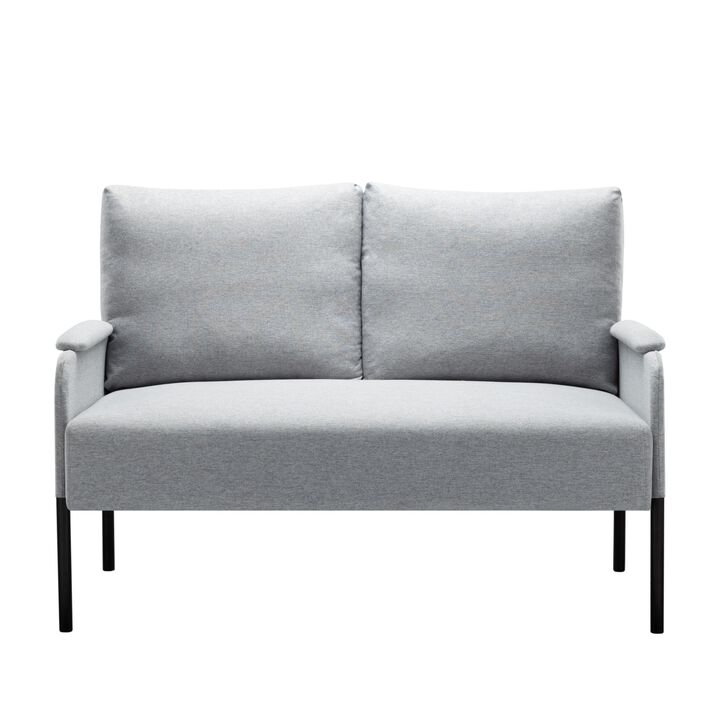 45.7 in. W Square Arm Linen Blend Modern Straight Sofa
