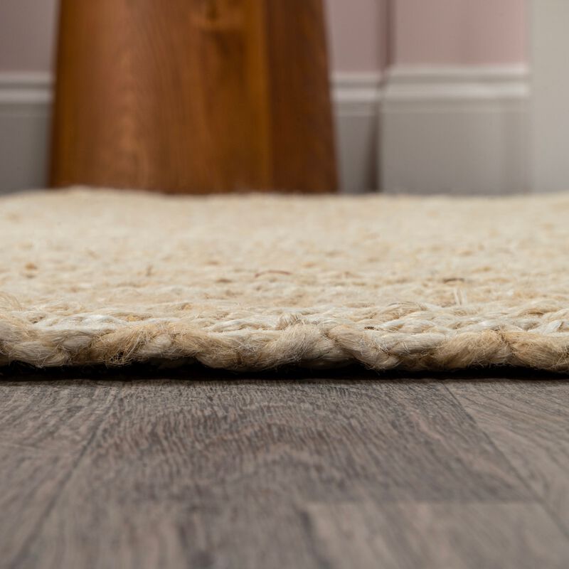 Espina Hand Woven Herringbone Chunky Jute Ivory Rug