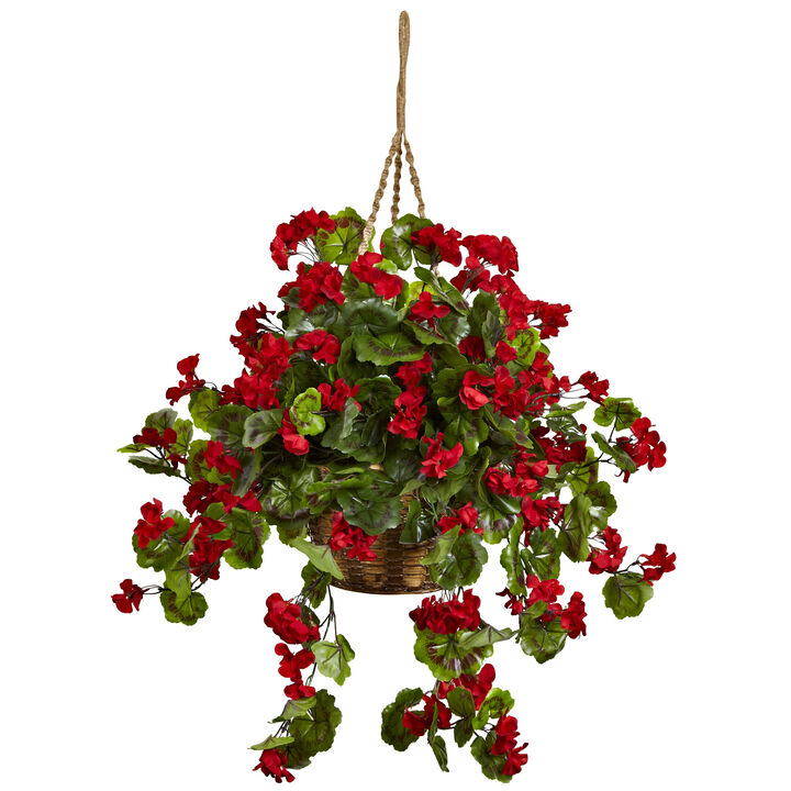 Hivvago Geranium Hanging Basket UV Resistant (Indoor/Outdoor)