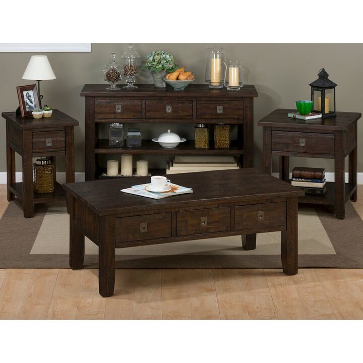 Jofran Kona Grove 50 Distressed Rustic Solid Wood Sofa Table