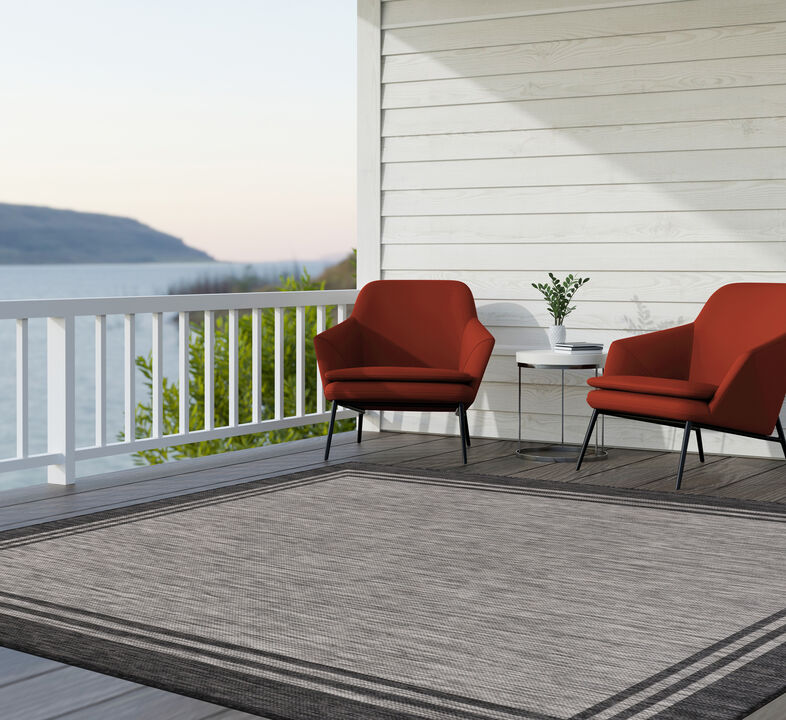 Aloha Washable Gold Black Indoor/Outdoor Area Rug