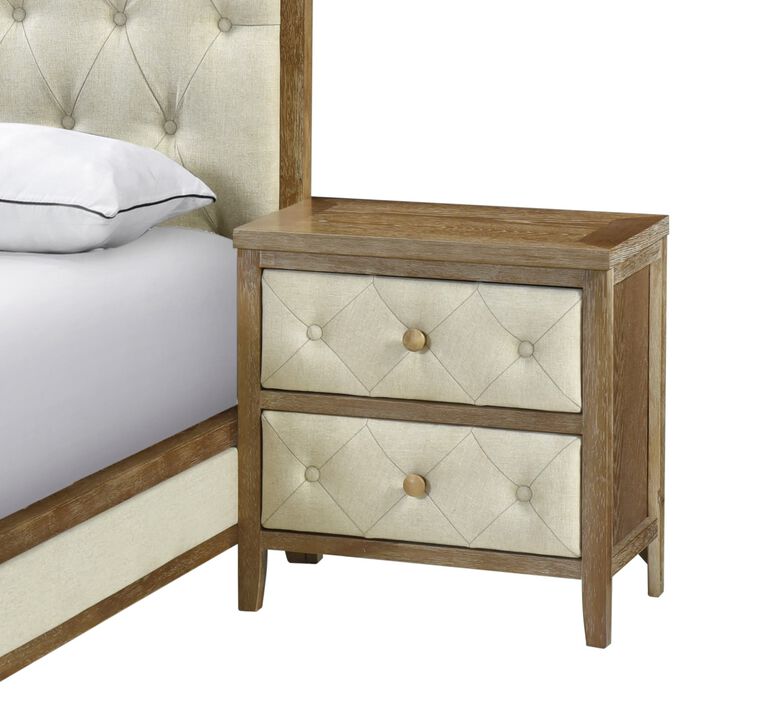 Streamdale Walnut Nightstand with Modern Front Drawers