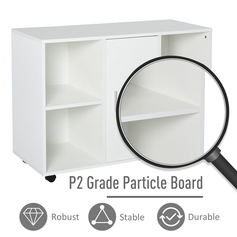 White Office Assistant: Multipurpose File Cabinet/Printer Stand