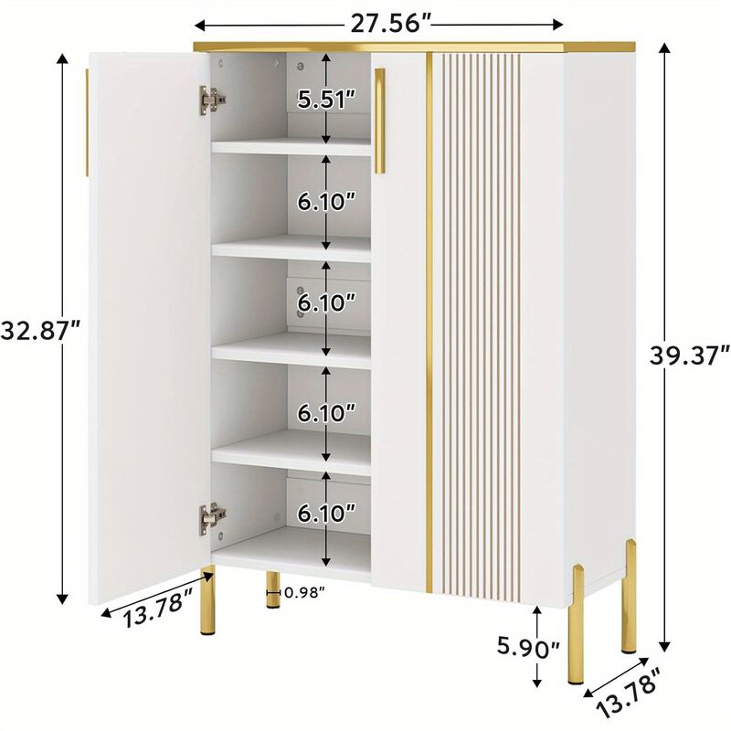 Shoe Cabinet with Doors, 5-Tier Shoe Storage Cabinet with Adjustable Shelves, Wooden Shoes Rack Shoe Storage Organizer for Entryway, Hallway, Closet, Living Room, Deck Boxes