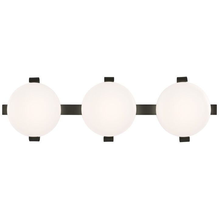 Marisol 28" Bath Bar in Gun Metal with White Glass