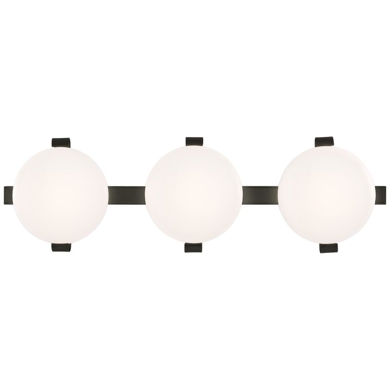 Marisol 28" Bath Bar in Gun Metal with White Glass