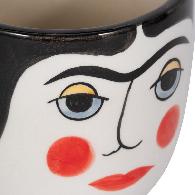 6" Black Frida Face Stone Vase