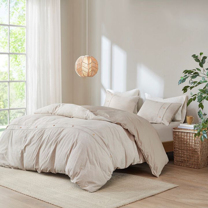 Gracie Mills Jennings Modern Farmhouse Organic Cotton Duvet Cover Set