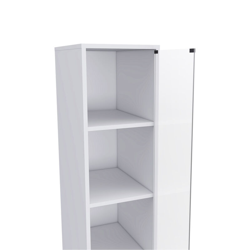 DEPOT E-SHOP Magna Linen Cabinet, Three Shelves, Four Drawers, White
