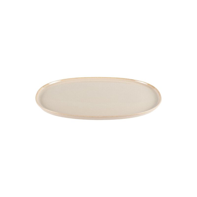 Sand 13" x 9" x h:0.75" Oval Beige Porcelain Platter