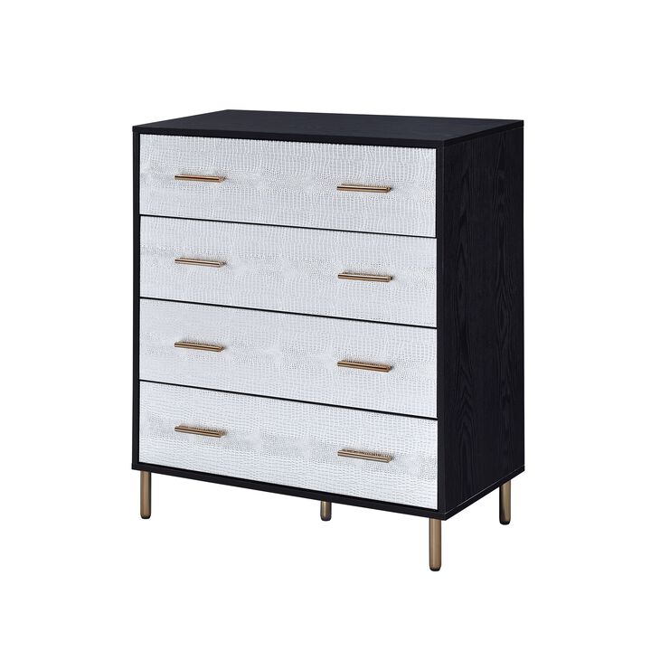ACME Myles Chest, Black, Silver & Gold Finish