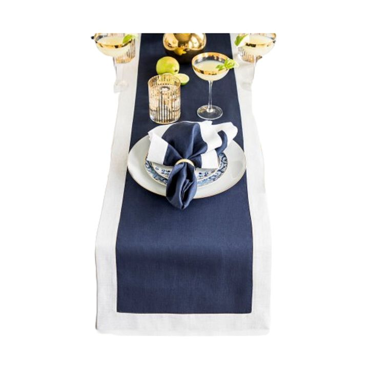 Solino Home 100% Pure Linen Table Runner | Festive Edge for Thanksgiving, Christmas