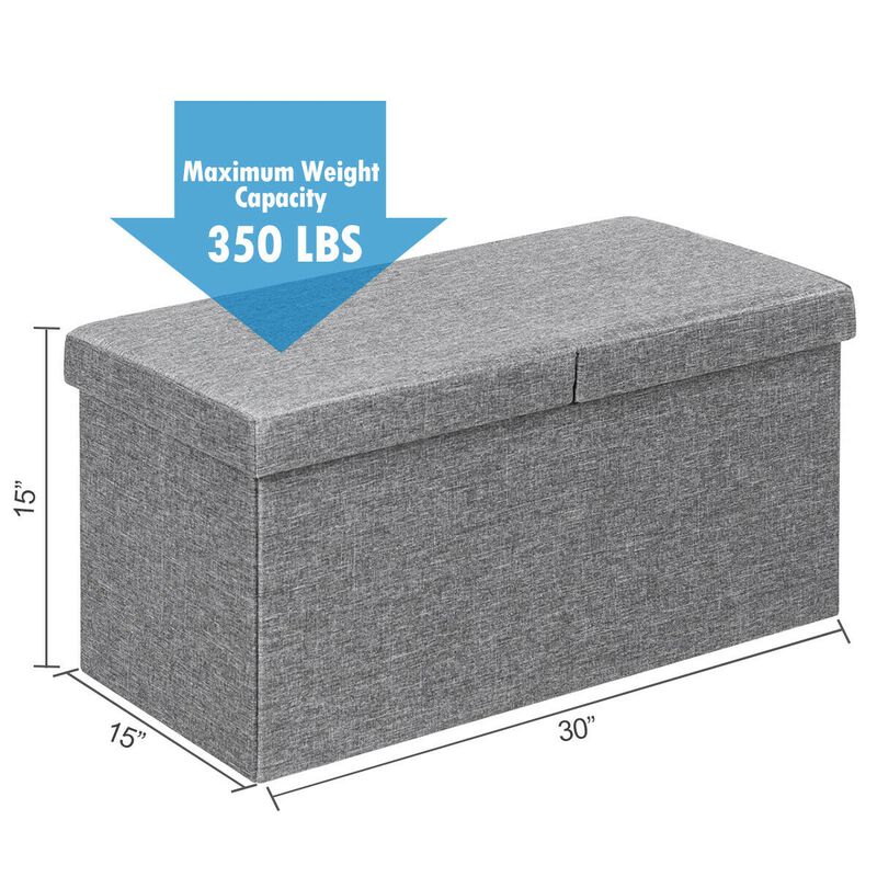 Folding Storage Ottoman with Lift Top