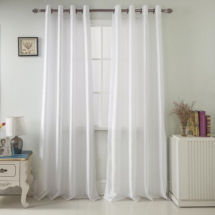 Nancy 2-Piece Grommet Panel 38" x 84" White by Rt Designers Collection