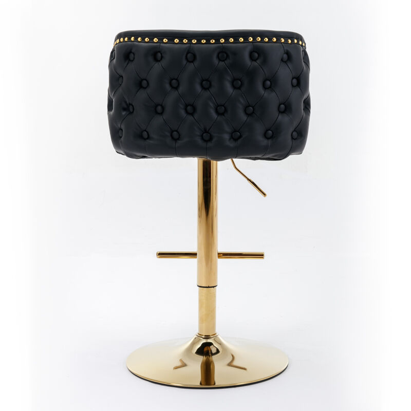 Adjustable Swivel Bar Stools, Set of 2, Black