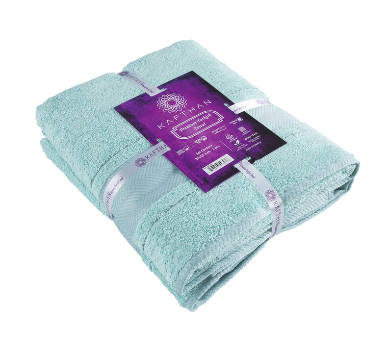 KAFTHAN Textile Fishbone Turkish Cotton Bath Towels (Set of 2)