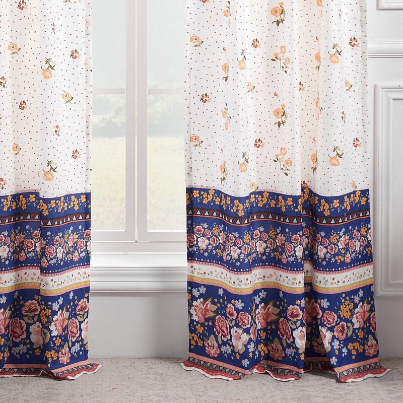 Greenland Home Fashions Marsha Window Panel Pair - 42x84", Blue