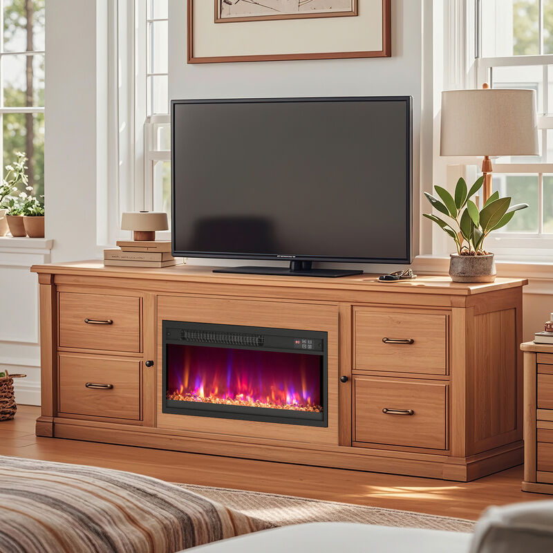 Electric Fireplace Insert with Remote Control for Convenient Home Heating and Ambiance