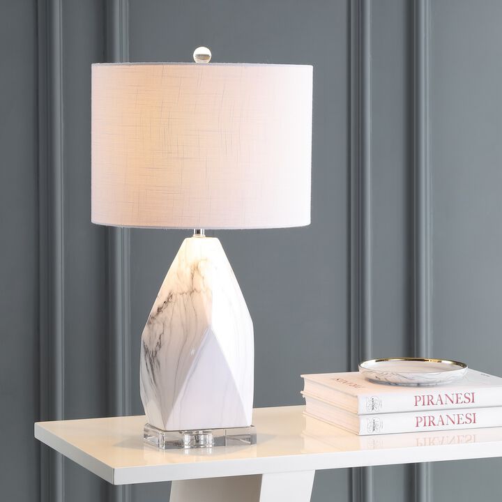 Oslo Ceramic Marble/Crystal LED Table Lamp