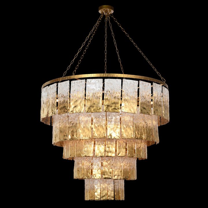 Twilight Twenty-Four-Light Slumped Glass Chandelier