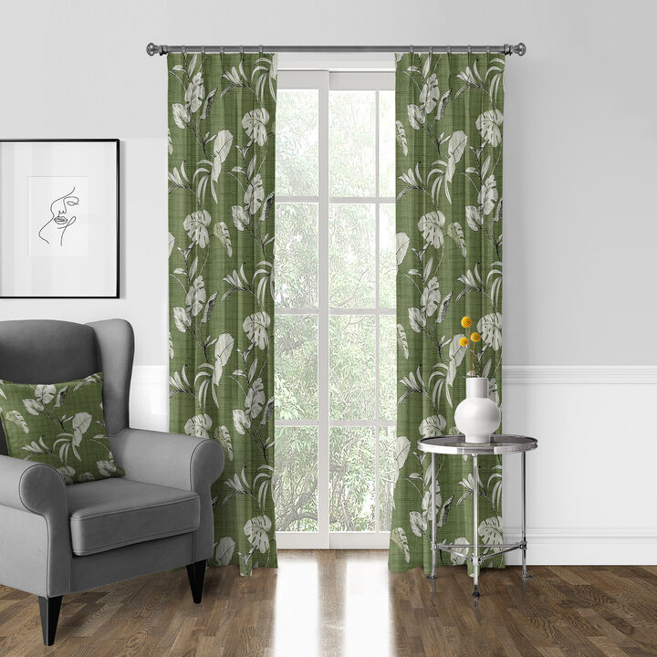 6ix Tailors Fine Linens Tropez Green Pinch Pleat Drapery Panel Pair