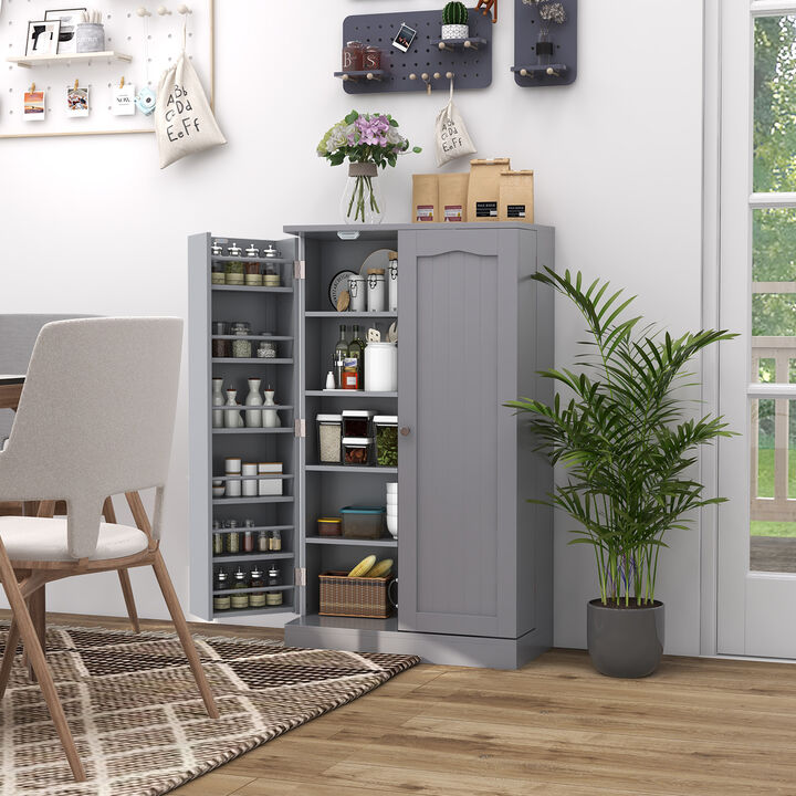 17-Tier Kitchen Pantry Cabinet with 2 Doors and 6 Adjustable Shelves