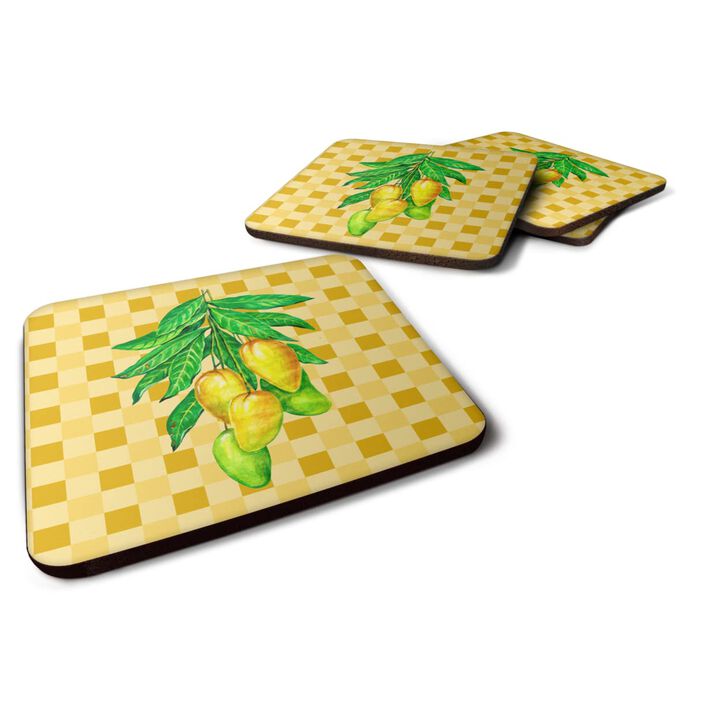 Caroline's Treasures Mangos on Branch on Basketweave Decorative coasters, 3.5, Multicolor