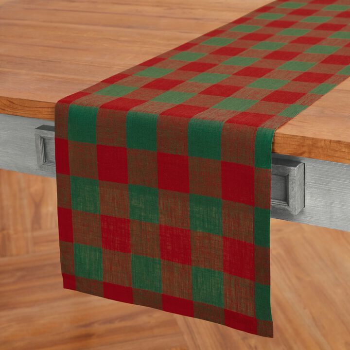 Solino Home 100% Pure Linen Table Runner | Buffalo Check