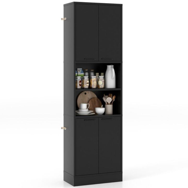 Hivvago 75 Inch Kitchen Pantry Cabinet Tall Cupboard with Doors and Shelves