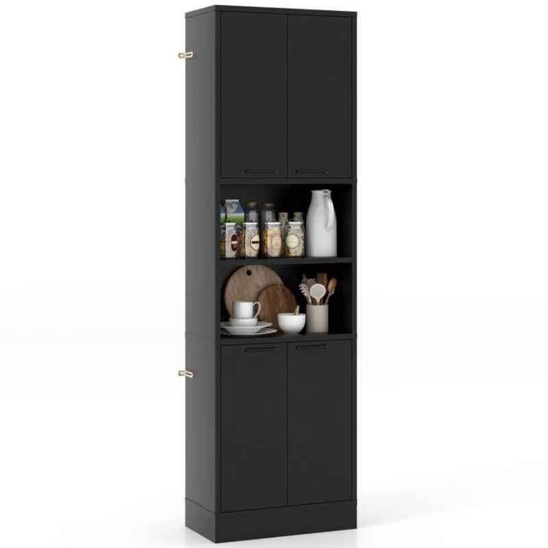 Hivvago 75 Inch Kitchen Pantry Cabinet Tall Cupboard with Doors and Shelves
