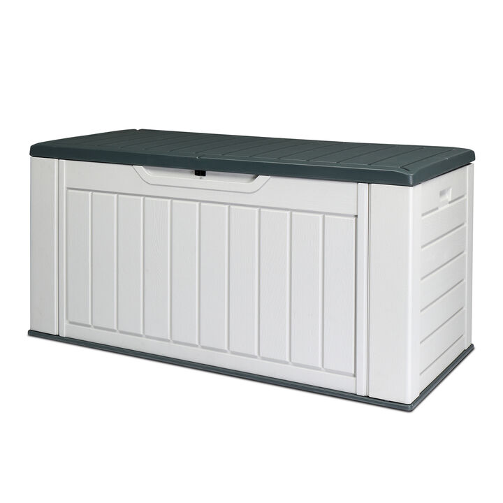 Weather-Resistant 158-Gallon Resin Deck Box for Outdoor Storage