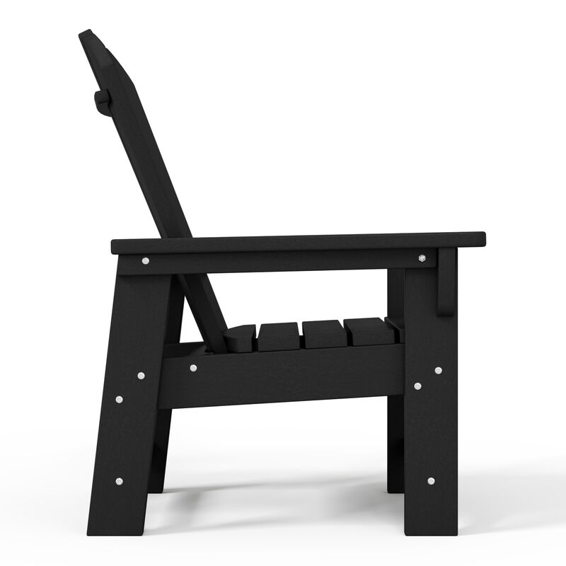 WestinTrends 2-Piece Kids Outdoor HDPE Adirondack Chair With Square Side Table Set