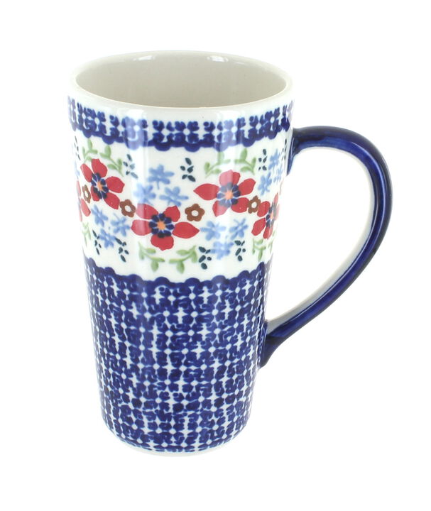 Blue Rose Polish Pottery Prairie Garden Large Coffee Mug