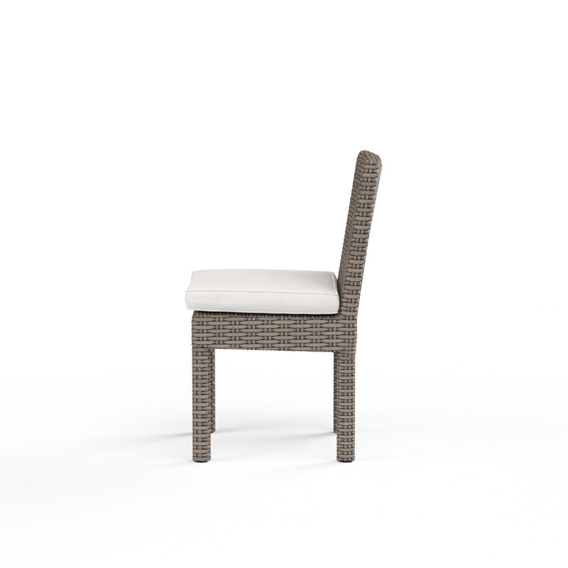 Coronado Armless Dining Chair in Canvas Flax w/ Self Welt