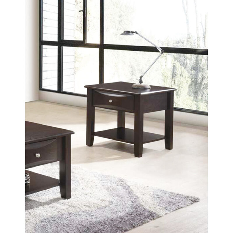 End Table Of One Drawer In Brown