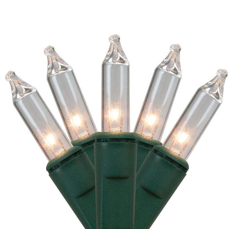 300-Count Clear Mini Christmas Lights  60ft Green Wire