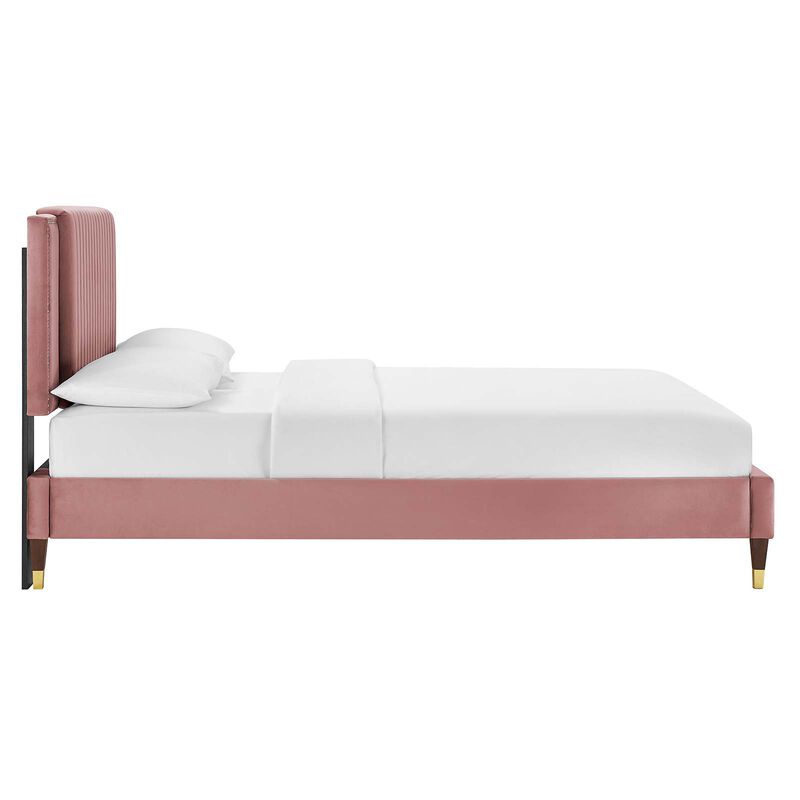 Modway - Zahra Channel Tufted Performance Velvet Twin Platform Bed