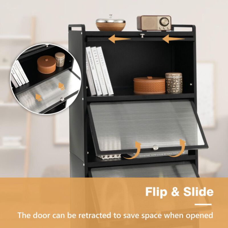 Hivvago 5-Tier Kitchen Baker's Rack with Flip-up PC Doors