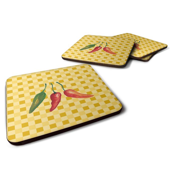 Caroline's Treasures Cayenne Pepper on Basketweave Decorative coasters, 3.5, Multicolor